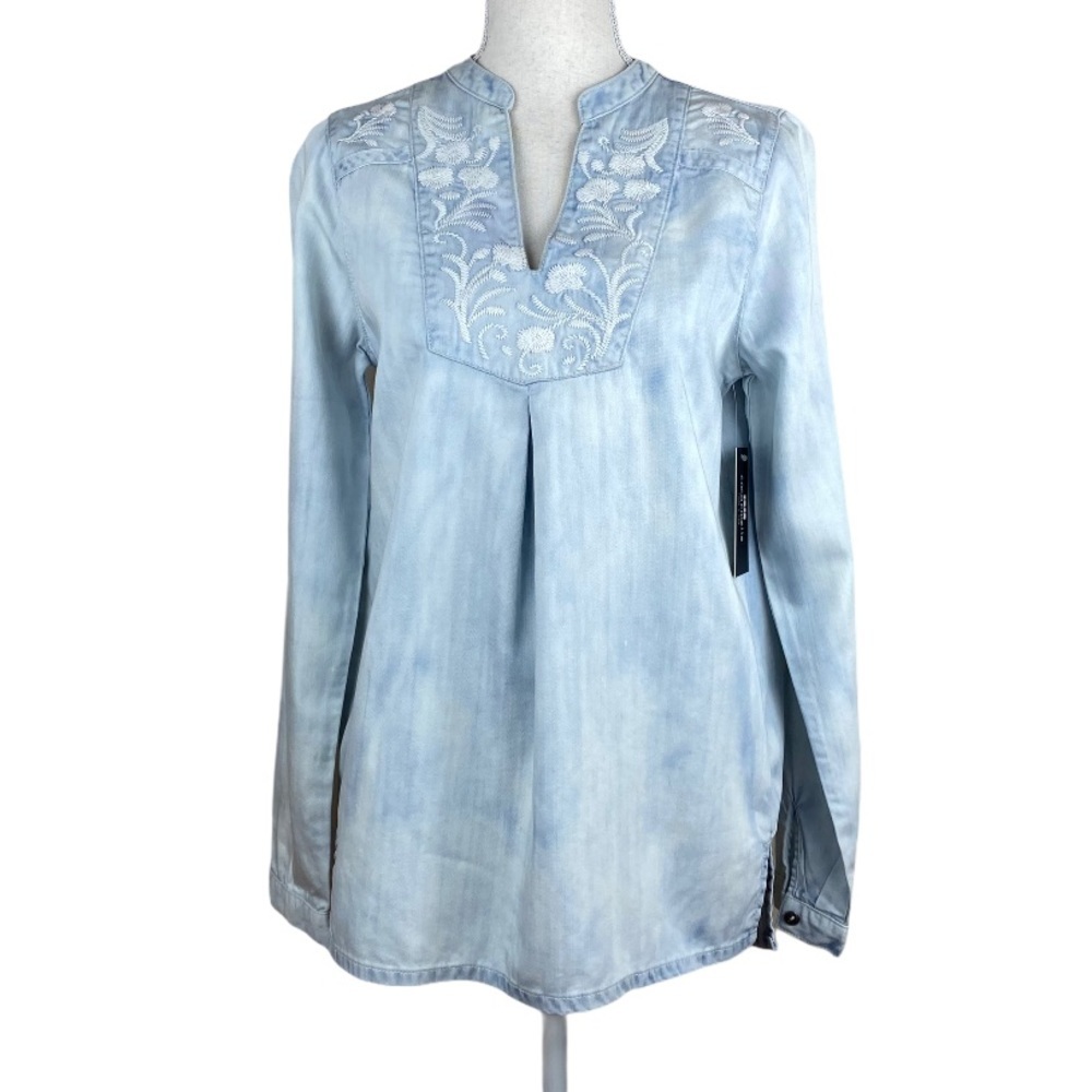 NWT. Coco Colette Light Blue Blouse. Size S.
